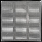 Repa Market 12x12 Inch Air Vent Cover/Black Galvanized Steel Louvered Grill Cover with Mesh Screen/Wall or Ceiling Vent/Durable Flush Mount HVAC Register for Indoor and Outdoor Ventilation