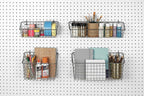 Spectrum Pegboard & Wall Mount Wire Basket Small (Industrial Gray) - Storage & Organizer for Garage, Tools, Shed, Home, Work Bench, Crafts, & More