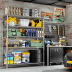 Storage Shelves Heavy Duty, 4 PCS 48" L x 20" W x 72" H Garage Wire Shelving Unit Loads 2000LBS, 5-Tier Adjustable Metal Industrial Utility Shelf Rack for Kitchen, Laundry Room, Warehouse, Basement
