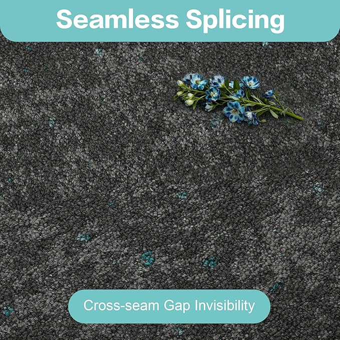 jxgzyy Soft Carpet Tiles 20×20 Inch, 0.38'' Padded Carpet Squares, Non-Adhesive Carpet Flooring with Textured Silicone Back, Easy DIY Seamless SplicingTiles for Studio, 12 Pcs/32.3 Sqft