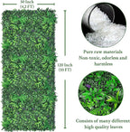 Artificial Greenery Wall Panels: 50'' x 120'' UV-Anti Faux Greennery Grass Wall Privacy Backdrop Fence Screen for Garden Fence Covering Privacy, Outdoor Indoor Home Decor