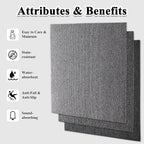 20" X 20" Carpet Tiles, Carpet Squares, 24 Tiles/64.5 Sq.Ft per Box, Floor Carpet Tiles for Home Office Industry, Light Grey