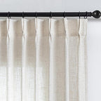 MYSKY HOME Linen Curtains 102 Inches Long with Pinch Pleats for Living Room and Sliding Door, Semi Sheer Curtains Light Filtering Farmhouse Boho Style Back Tab Drapes, 40W x 102L, Linen, 2 Panels