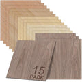 GSCIT Club 15 PCS Wood Veneer, 12 inch x 12 inch Birch, Oak, Maple, Walnut and Red Oak Wood Edge Banding Pre-glued Flexible, Veneer Tape Banding