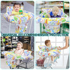 Shopping Cart Cover for Baby,2-in-1 High Chair Cover with Portable Cloth Bag,Cart Seat Pad for Babies Grocery Cushion Cover Restaurant,Suitable for All Supermarkets