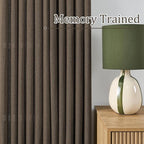 Brown Pleated Linen Curtains 105 Inches Long Farmhouse Semi Sheer Memory Trained Shape Pinch Pleat Drapes with Hooks Back Tab Ripple Fold Curtain for Bedroom Living Room 50x105