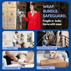 International Plastics Co. 6 Pack of 5" Plastic Stretch Film Wrap with Rotating Handles 1000 feet Each 500% Stretch Ability