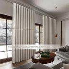 Blackout Curtains 60 Inches Extra Wide Natural Linen Curtains 108 Inch Length for Living Room, Pleated Farmhouse Bedroom Thermal Heavy Drapes for Winter Thick Large Window 60"W x 108"L 2 Panels