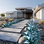 Artificial Agave Faux Agave 14.2In Fake Greenery Outdoor Artificial Plant Fake Plant for Indoor Home Decoration Plastic Plant Outdoor Decoration Front Porch Decor Simulation Plants Blue，2Pack