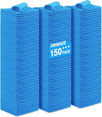 Shop Towels Rags, 150 Pack Reusable Shop Rags Bulk Microfiber Cleaning Cloth Lint Free Cleaning Towels for Car Kitchen Automotive Bar Mechanic Restaurant Garage, 11.5"x 11.5", Blue