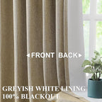Vision Home Brown Pinch Pleated Full Blackout Curtains Linen Blended 60 inch Wide Thermal Insulated Window Panels for Bedroom Living Room Darkening Pinch Pleat Drapes with Hooks Back Tab 60" Wx72 Lx1