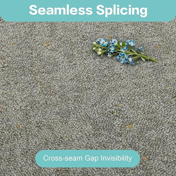 jxgzyy Soft Carpet Tiles 20×20 Inch, 0.38'' Padded Carpet Squares, Non-Adhesive Carpet Flooring with Textured Silicone Back, Easy DIY Soft NylonTiles for Home Gym, 12 Pcs/32.3 Sqft
