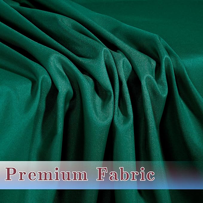 HolidayIdeas 2 Pack Fitted Table Clothes - 48 x 24 Inch - Green Rectangle Tablecloths for 4 Foot Folding Tables, Polyester Fabric Table Covers for Christmas, Craft Show, Trade Show, Business Party