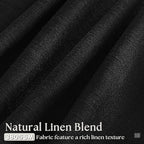 Black Linen Curtains Pinch Pleated 84 Inches Long for Living Room Bedroom Pleat with Rings Back Tab Semi Sheer Curtains 84 Inch Length 2 Panels Set Light Filtering Farmhouse Rustic Drapes