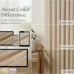 Warm Beige Linen Curtains 102 Inches Long 2 Panels for Living Room Thick Linen Flax Cloth Pinch Pleated Memory Trained Back Tab Light Filtering Semi Sheer Curtain with Hook Rings Sand Cream Neutral