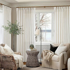Pinch Pleated Extra Wide Curtain Panels 96 Inches Long 70 Wide Linen Curtain for Patio Sliding Glass Door Semi Sheer Cream Hooks Rings Privacy 96 Inch Length for Living Room 70x96 1 Panel