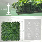 Artificial Boxwood Panels: 20"x 20"(16P) 4-Layer Leaf UV-Protected Grass Wall Backdrop Panels for Outdoor, Indoor, Garden&Fence Covering Privacy, Backyard and Decor