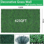 Artificial Greenery Wall Roll,71"x 126"(62 sq.ft) UV-Anti Faux Boxwood Roll Panels Greenery Backdrop, Vine Leaf Fence Panels for Garden Fence Covering Privacy, Outdoor Indoor Home Decor