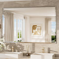 TokeShimi 55x36 Rectangle Bathroom Vanity Mirror Beveled, Tempered Frameless Wall Mirror with 1" Beveled Edge, Shatterproof Farmhouse Mirror Wall Mounted for Living Room, Entryway, Restroom