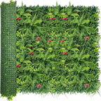 Artificial Grass Wall Backdrop Panels Roll: 48X120 in UV-Anti Greenery Boxwood Panels for Indoor Outdoor Green Plant Wall Decor & Ivy Fence Covering Privacy