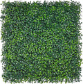 Artificial Grass Wall Backdrop Panels: 10 by 10 in (24 Pcs) UV-Anti Greenery Boxwood Panels for Indoor Outdoor Green Wall Decor & Ivy Fence Covering Privacy