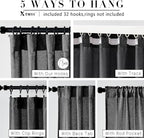 XTMYI Back Tab/Hook Belt Linen Cotton Sheer Curtains for Bedroom,2 Panels,102 Inch Length,Black 50 Inch Wide