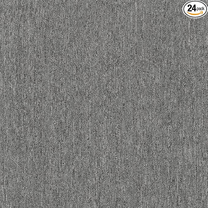 Mohawk Basics 24" x 24" Berber (Loop pile), 0.07" Pile Height, Carpet Tile, PET Fiber, Iron Color, (24 Tiles), (96 sqft/carton)