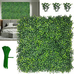 Artificial Boxwood Panels,20"x 20"(8P) 4-Layer Leaf UV-Protected Grass Wall Backdrop Panels for Outdoor, Indoor, Garden&Fence Covering Privacy, Backyard and Decor