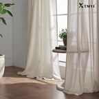 XTMYI Beige Curtains 108 Inches Long for Living Room 2 Panels Linen Back Tab Greige Curtain for Dining Room,50x108 Inch Length