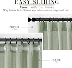 XTMYI Sage Green Linen Curtains 96 Inches Long for Living Room,Boho Closet Curtains for Bedroom Closet Door Neutral Nursery Boy Teens Girls Room