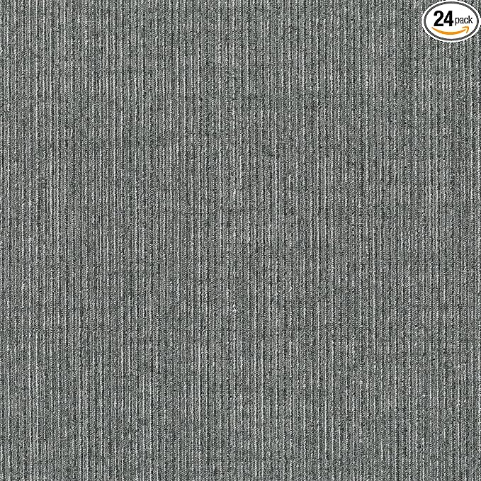 Mohawk Basics 24" x 24" Berber (Loop pile), 0.09" Pile Height, Carpet Tile, PET Fiber, Slate Color, (24 Tiles), (96 sqft/carton)