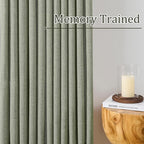 RAIN CITY Sage Green Sheer Curtains Pinch Pleated,Back Tab with Hooks,Farmhouse Windwo Drapes for Living Room Bedroom,42 Inch Wide x 84 Inch Long