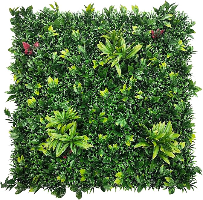 Artificial Boxwood Panels: 20"x20" 8P UV-Anti Fake Grass Ivy Privacy Hedge Greenery Backdrop Fence Wall Screen for Garden Fence Covering Privacy, Outdoor Indoor Home Decor