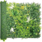 Artificial Grass Wall Boxwood Panels: 40" x 120" (33.5 sqft) Greenery Ivy Privacy Fence Faux Backdrop with UV Protection Vine Leaf Hedge for Garden Covering,Outdoor Indoor Home Decor