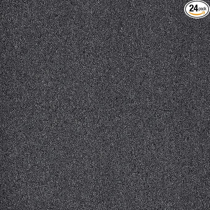 Mohawk Advance 24" x 24" Berber (Loop pile), 0.11" Pile Height, Carpet Tile, Nylon Fiber, Black Color, (24 Tiles), (96 sqft/carton)