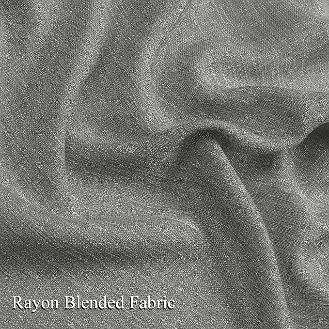 Vision Home Gray Pinch Pleated Semi Sheer Curtains Textured Light Filtering Window Curtains 90 inch for Living Room Bedroom Rayon Blended Charcoal Grey Pinch Pleat Drapes with Hooks 2 Panels 40"Wx90"L