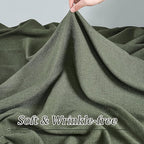 RAIN CITY Linen Drapes 105 Inch Curtains 2 Panels Set Back Tab Sheer Curtain Living Room Bedroom Drapes for Living Room Window Treatments with Hooks,Olive Green,50x105 in Long