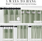 XTMYI Country Curtains for Living Room,Sheer Linen Curtains for Bedroom 90 Inches Long,70 Inches Wide Sage Green