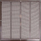 Repa Market Air Vent Cover 16x16 Inch (Outer Dimensions) Brown Galvanized Steel Louvered Grill Cover with Mesh Screen/Wall or Ceiling Vent/HVAC Register for Indoor and Outdoor Ventilation