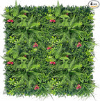 Artificial Grass Wall Backdrop Panels: 40×40 in UV-Anti Greenery Boxwood Panels for Indoor Outdoor Green Plant Wall Decor & Ivy Fence Covering Privacy
