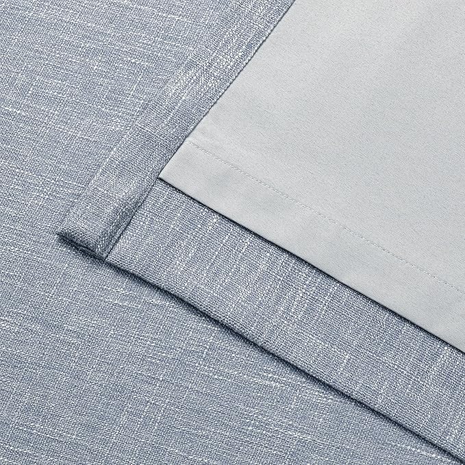 Vision Home Chambray Blue Full Blackout Curtains Pinch Pleated Room Darkening Window Curtains 72 inch for Living Room Bedroom Thermal Insulated Pinch Pleat Drapes with Hooks Back Tab 2 Panel 40"Wx72"L