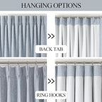 Vision Home Chambray Blue Full Blackout Curtains Pinch Pleated Room Darkening Window Curtains 63 inch for Living Room Bedroom Thermal Insulated Pinch Pleat Drapes with Hooks Back Tab 2 Panel 40"Wx63"L