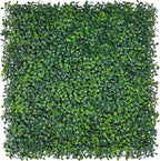 Artificial Grass Wall Backdrop Panels,10 X 10 in 12P(8.4 sqft) UV-Anti Greenery Boxwood Panels for Indoor Outdoor Green Wall Decor & Ivy Fence Covering Privacy