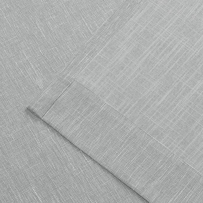 Vision Home Gray Pinch Pleated Semi Sheer Curtains Textured Light Filtering Window Curtains 72 inches for Living Room Bedroom Silver Grey Pinch Pleat Drapes with Hooks Back Tabs 2 Panels 40" Wx72 L