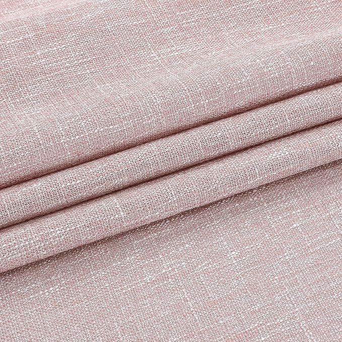 Vision Home Pink Pinch Pleated Semi Sheer Curtains for Girls Bedroom Living Room Textured Light Filtering Window Curtains 108 inch Rayon Blended Pinch Pleat Pink Drapes with Hooks 2 Panels 40"Wx108"L