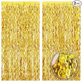 KatchOn, Large Wave Gold Backdrop Curtain - Pack of 2 | Gold Streamer Backdrop for NYE Decor | Golden Fringe Backdrop for New Years Decorations 2026, Golden Birthday Decorations, Bridal Shower