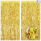 KatchOn, Large Wave Gold Backdrop Curtain - Pack of 2 | Gold Streamer Backdrop for NYE Decor | Golden Fringe Backdrop for New Years Decorations 2026, Golden Birthday Decorations, Bridal Shower