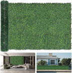 Artificial Boxwood Roll Panels: 60"x128" (53.5 sqft) UV-Anti Faux Hedge Privacy Screen - 4-Layer Fake Greenery Ivy Vine Grass Wall for Garden, Patio, and Balcony Backdrop Decoration