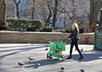 GreenCart Lightweight Cart with Reusable and Foldable 3 Bags Easy for Shopping and Carrying Groceries in Store (Black Frame + 3 Green Baskets)