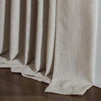 Taupe Burlywood Pinch Pleated Linen Curtains 96 Inches Long for Living Room Bedroom 2 Panels Light Filtering Pinch Pleat Hooks Rings Back Tab Neutral Country Farmhouse 96 Inch Window Curtain Drapes